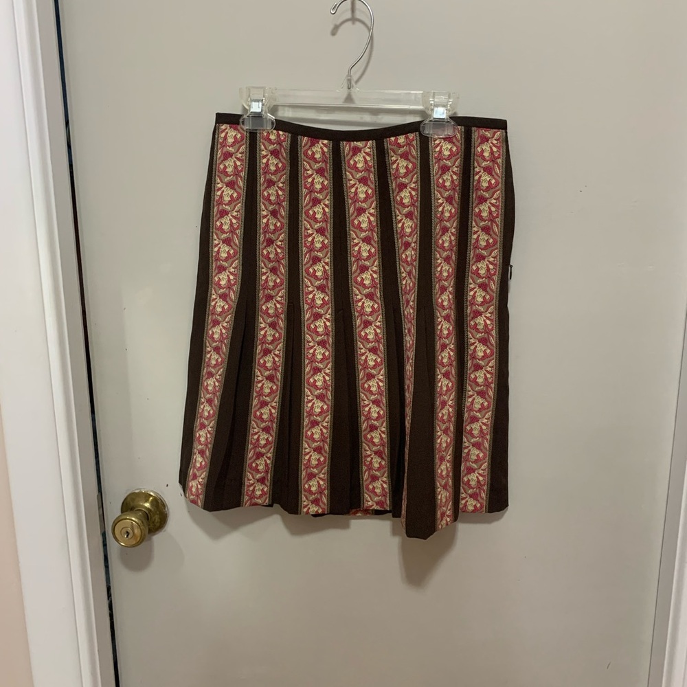 Vintage Ann Taylor Loft Silk Floral Pleated Skirt